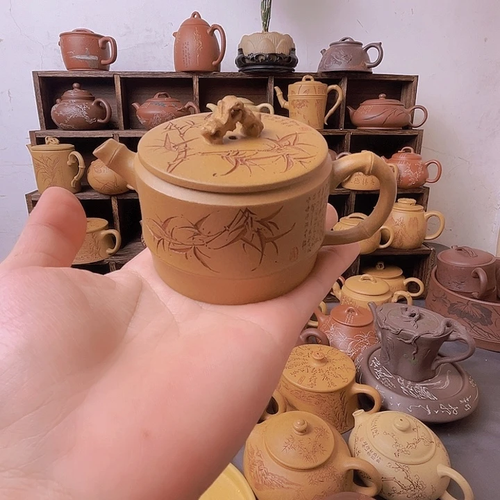 茶壶紫砂原矿黄金段泥竹节汉瓦