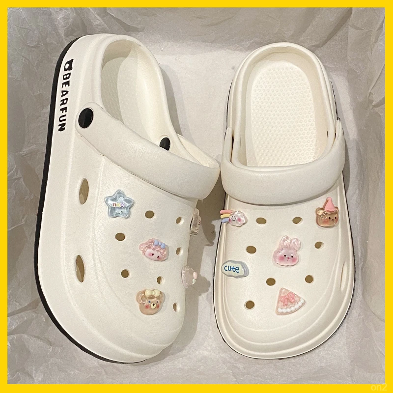 沙滩夏季外穿新款凉鞋防滑女款2025厚底上班eva拖鞋防臭洞洞鞋女