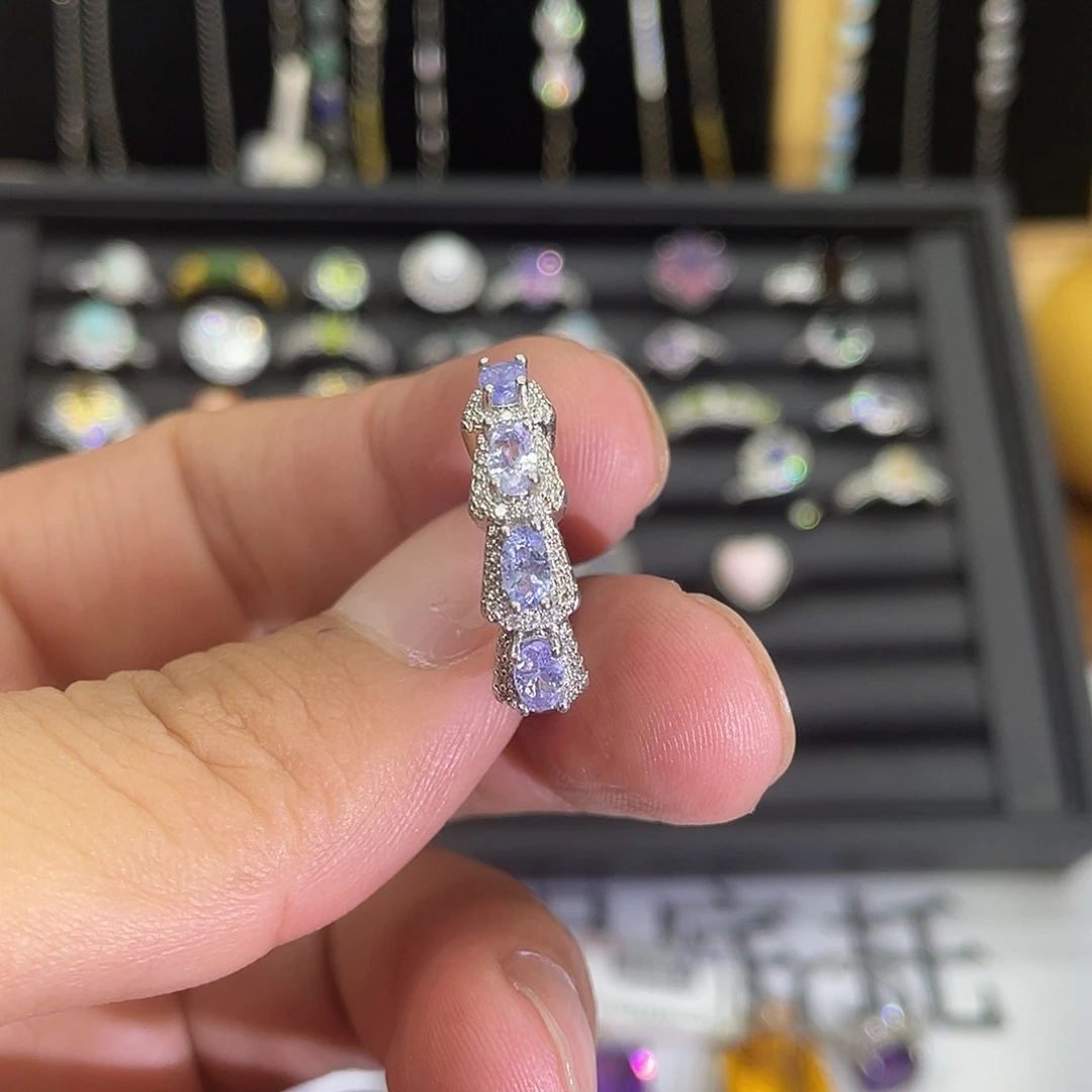 紫晶珠宝半成品银S925镶嵌