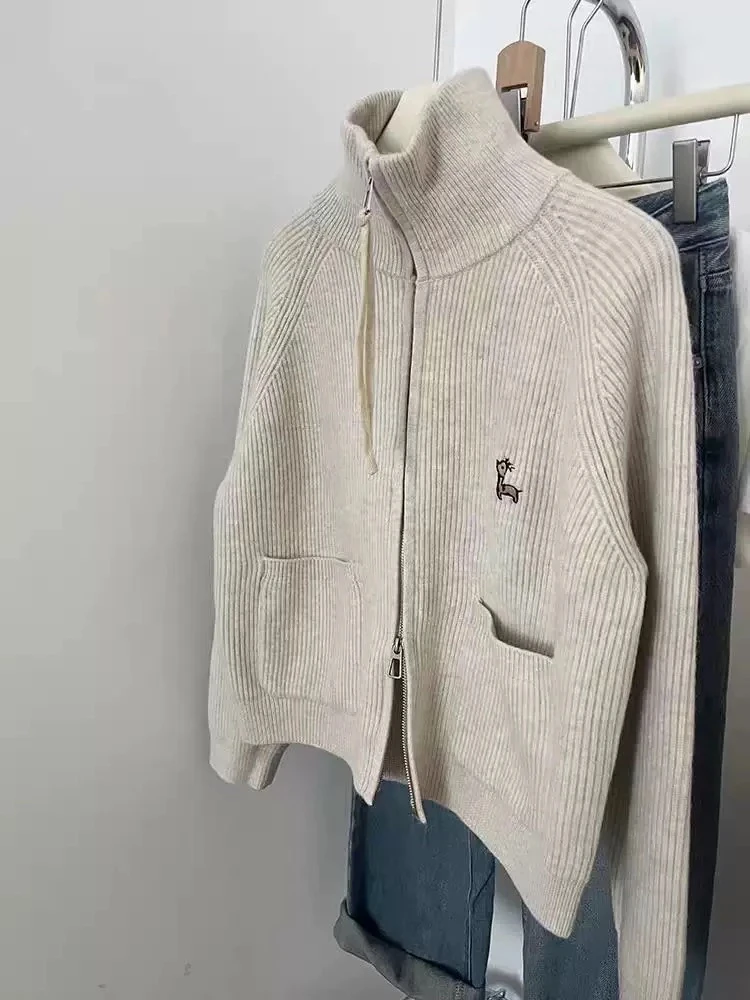 邹先森688-28高品质开衫拉链毛衣宽松百搭韩版