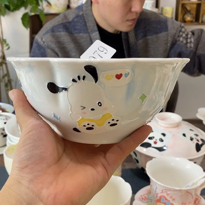 瓷片景德镇釉下彩手绘