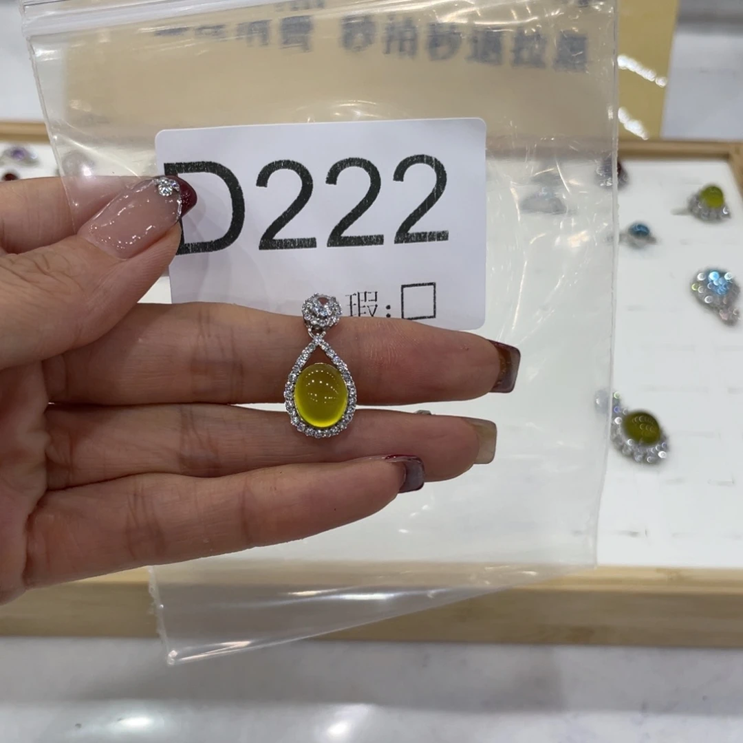 蛇纹石玉银S925镶嵌颈饰