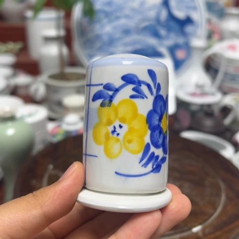 醴陵高温瓷牙签筒8cm