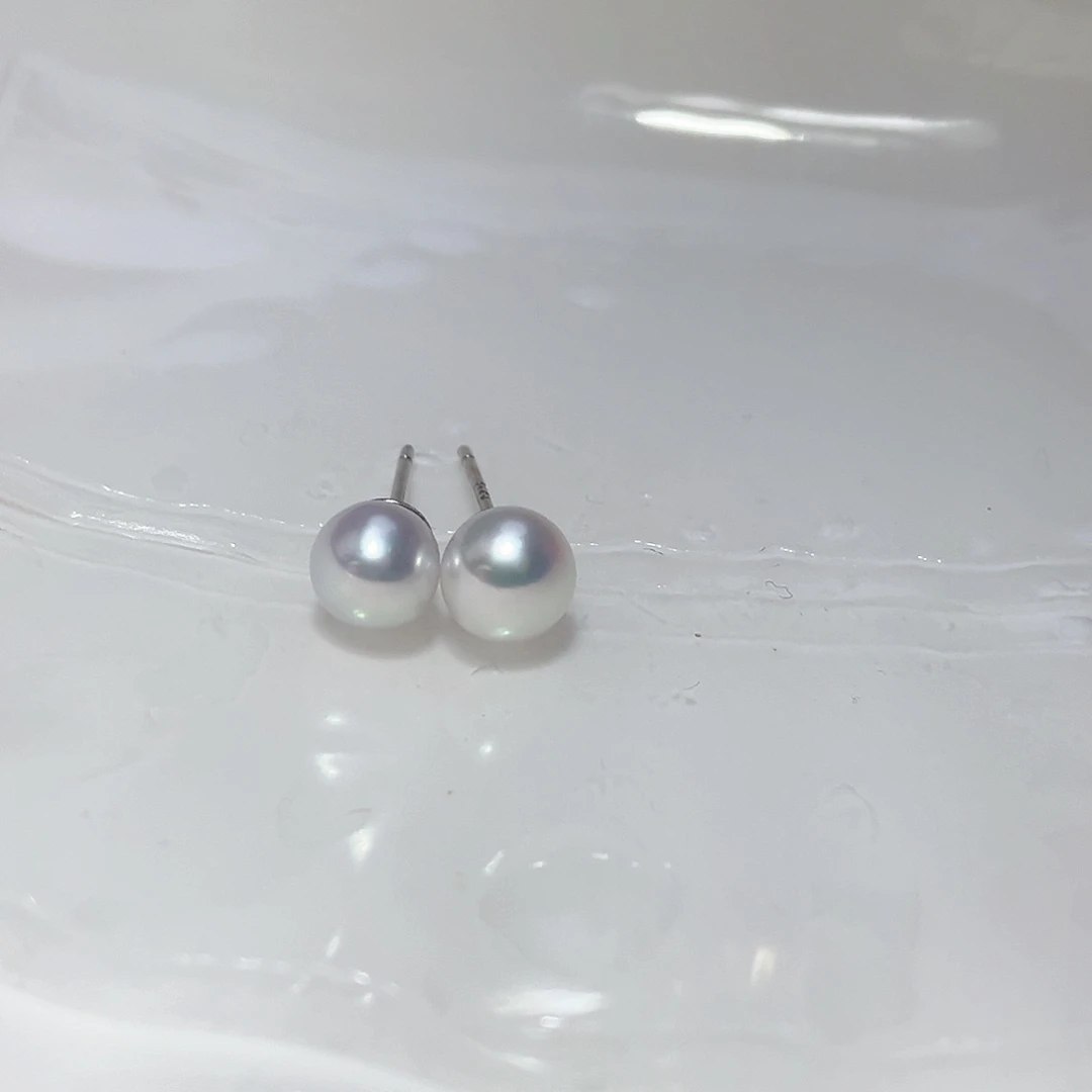 淡水珍珠耳饰银S925镶嵌