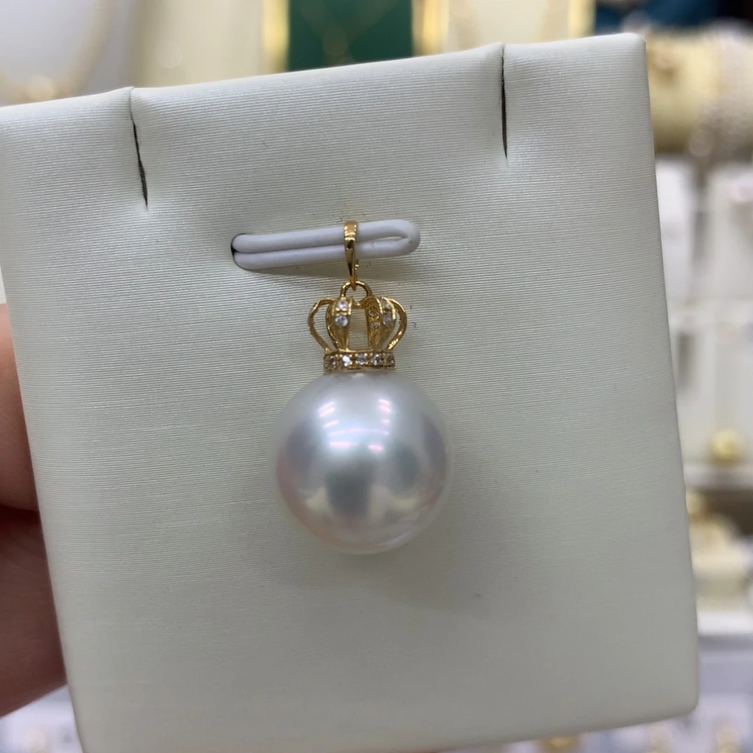 海水珍珠颈饰18K金镶嵌澳白13-14