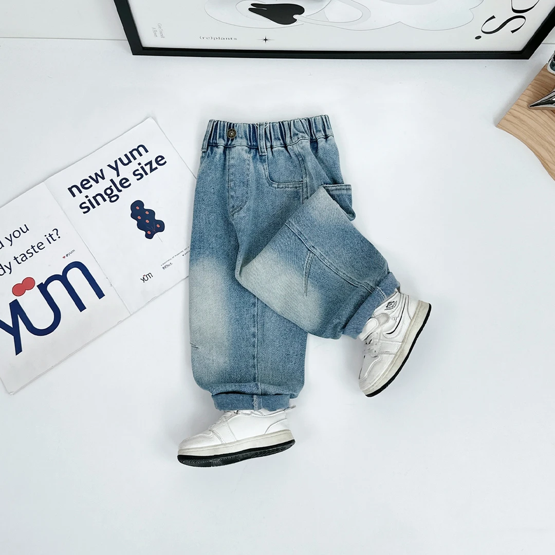 男童裤子春秋款儿童牛仔裤2025新款春装潮 WK2531-1 悠悠童话童装