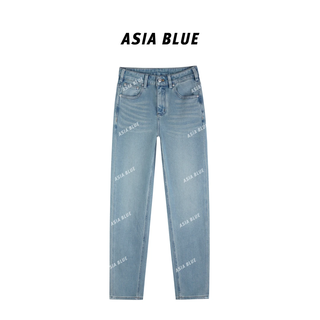 【ASIA BLUE】醋酸四面弹显瘦窄版直筒烟管牛仔裤AB5333