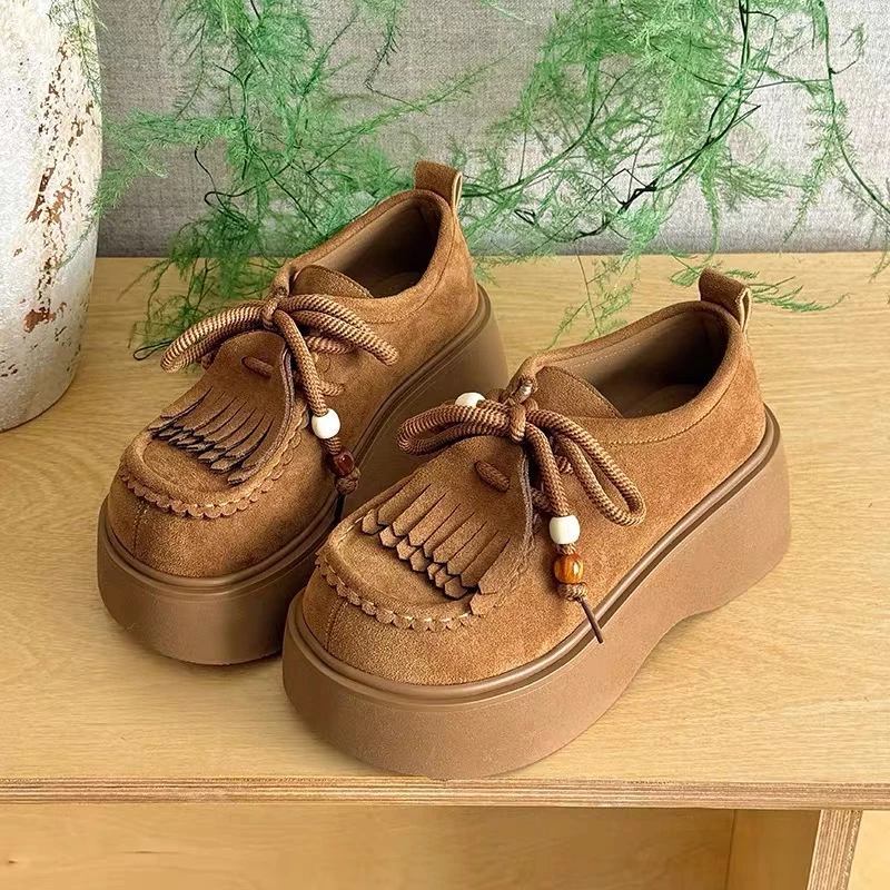 秋冬厚底乐福鞋玛丽珍小皮鞋博肯英伦风复古潮鞋女A83-2