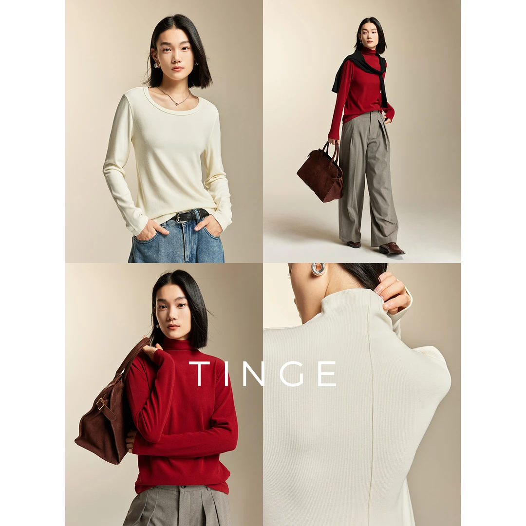 TINGE贴己厚乳芝士打底衫