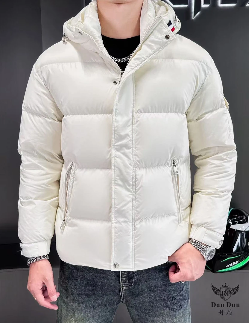 男士羽绒服潮牌2024冬季新款欧货时尚亮面加厚保暖网红连帽外套潮