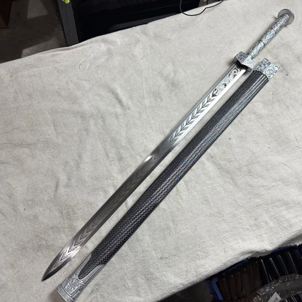 3089 龙泉昊天宝剑高锰钢一体锻打唐横刀未开刃
