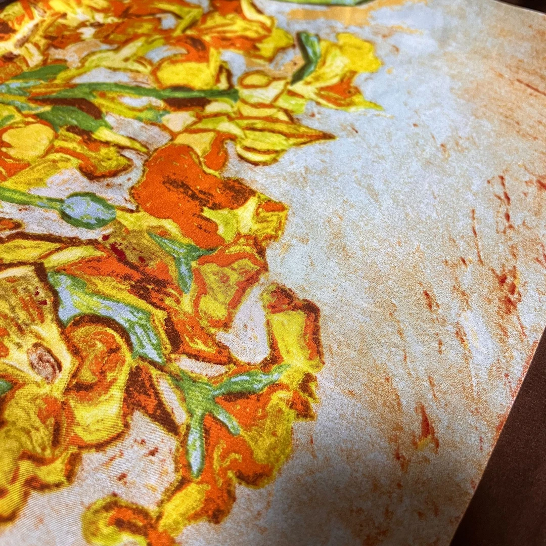 9010彩绘油画丝巾90*90方巾