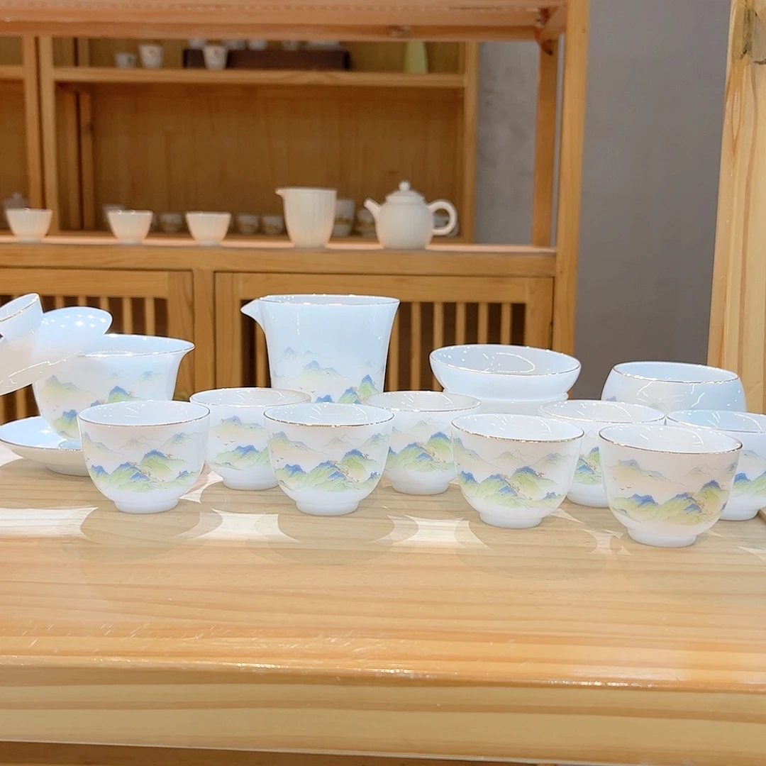 【御瓷斋】冰种玉瓷茶具套装