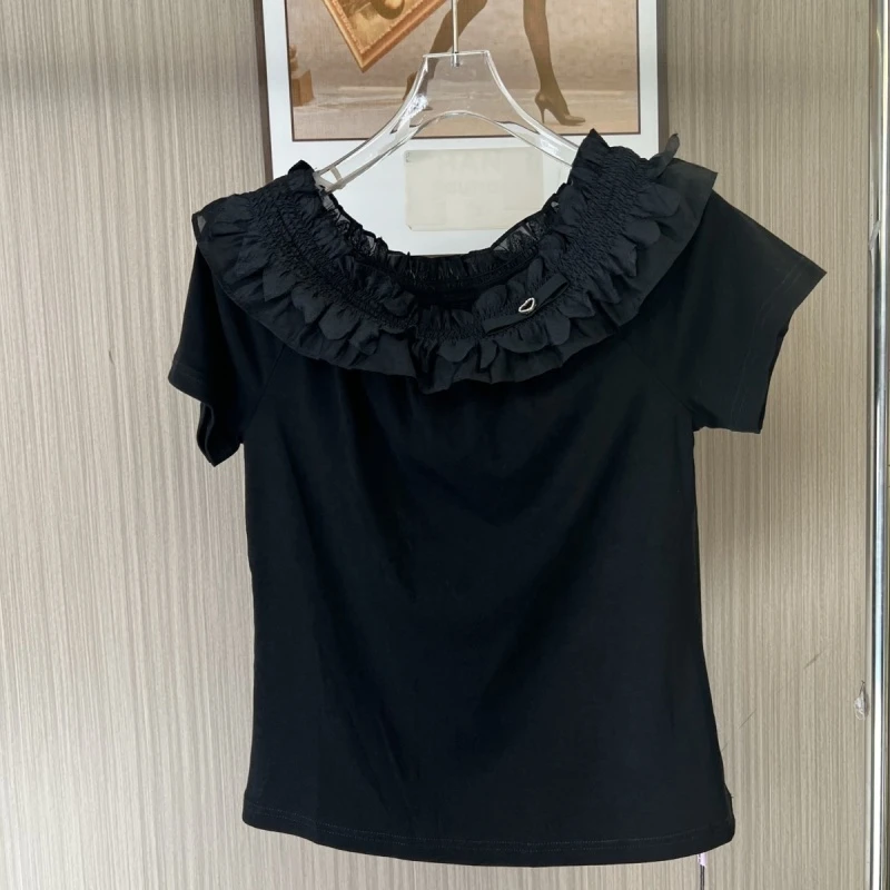 8025撤柜女装az时尚洋气百搭上衣2025T恤显瘦气质减龄设计短袖