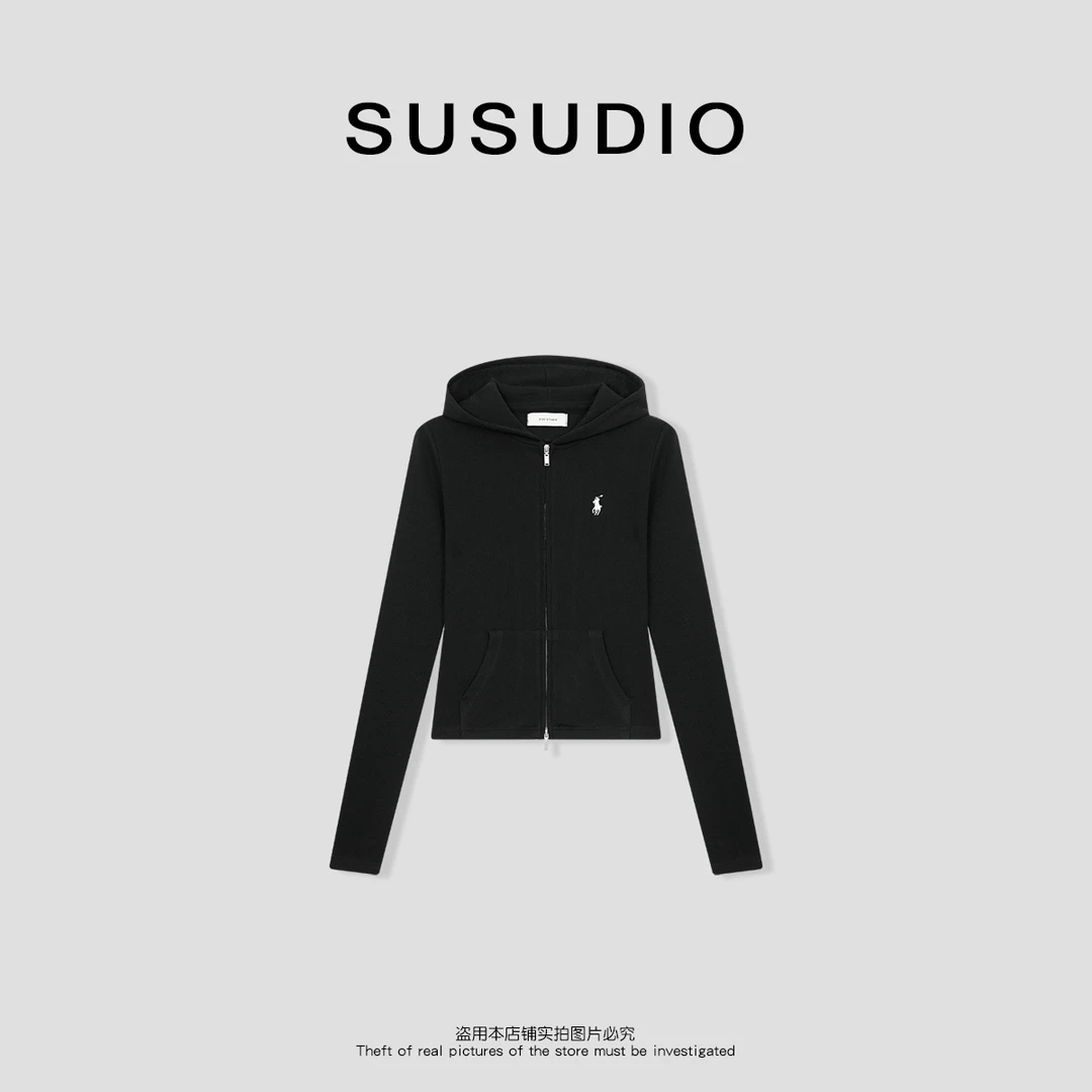 SUSUDIO 悠闲序章 新款百搭连帽小马针织衫70011