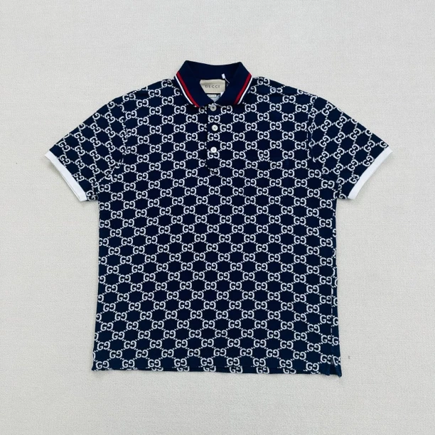 99新 GUCCI/古驰 满印老花Polo短袖/XL码/WL0602