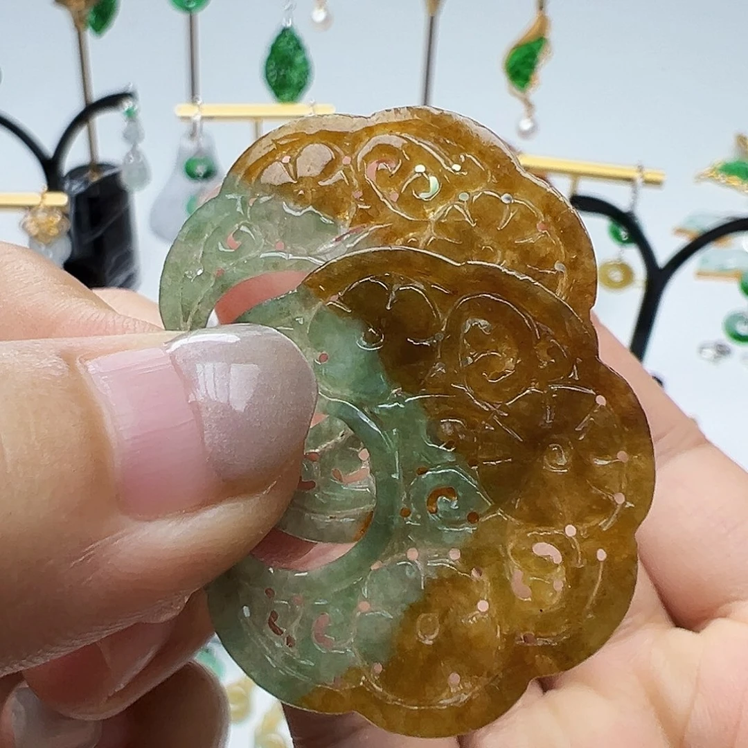 翡翠未镶嵌耳饰天然缅甸A货翡翠