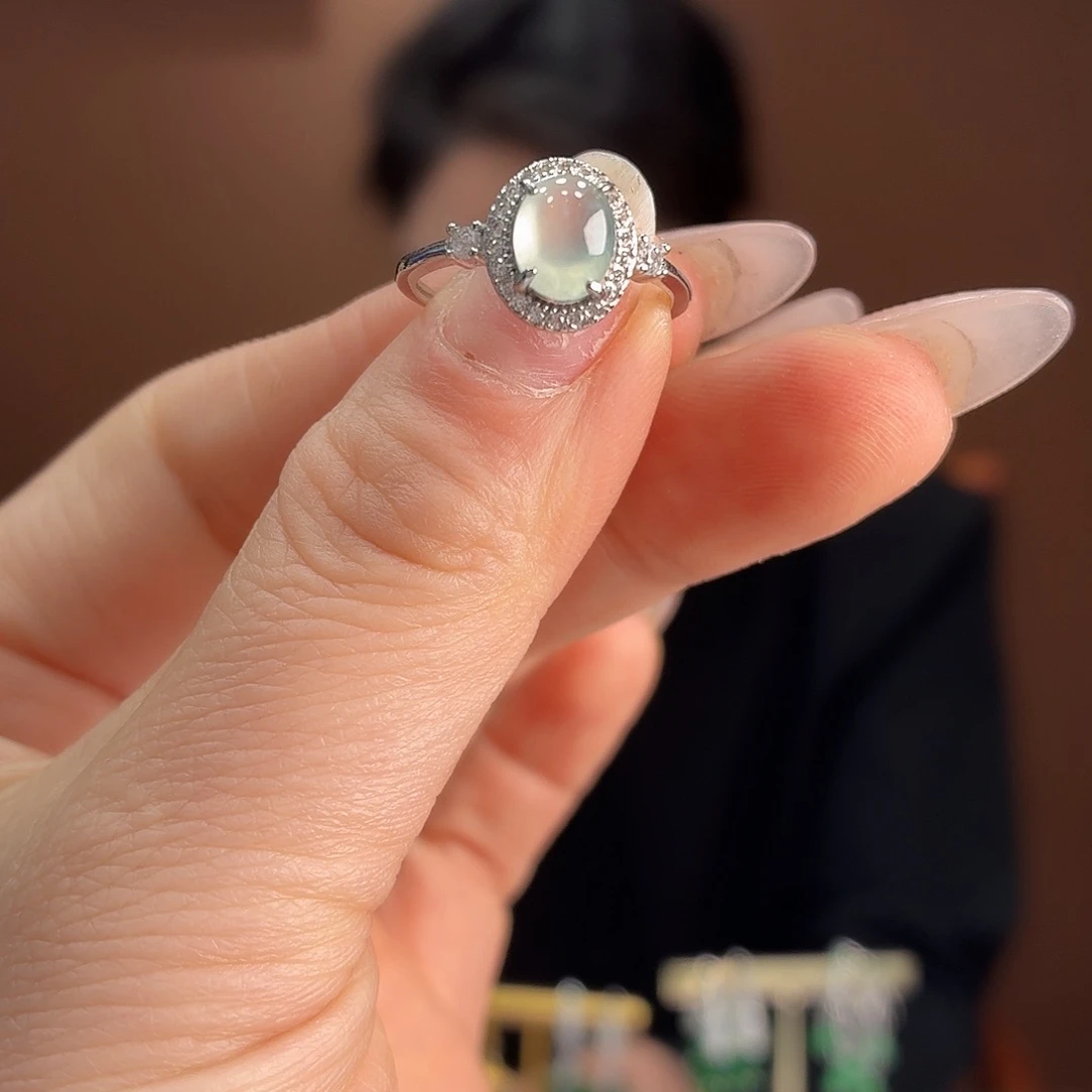 翡翠银S925镶嵌戒指