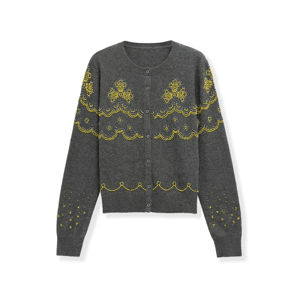 【步步生花】轻奢百搭保暖钉珠羊毛衫7963-353-9622