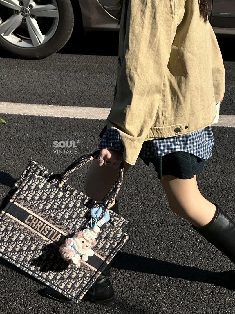 95新 DIOR/迪奥 老花tote大号/98新/优选