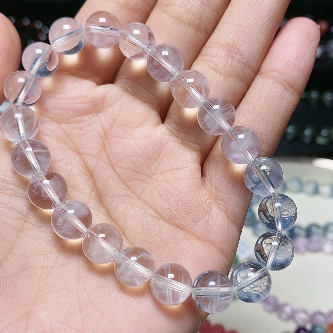 水晶手串未镶嵌蓝针9.2