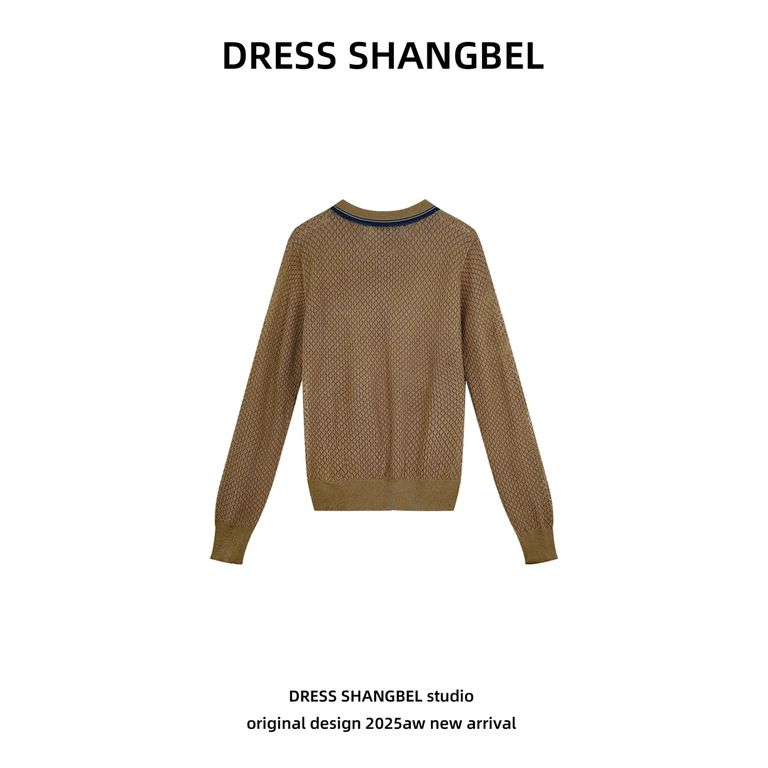 DRESS-2025新款C72设计师时尚百搭镂空秋季针织毛针织衫5961H