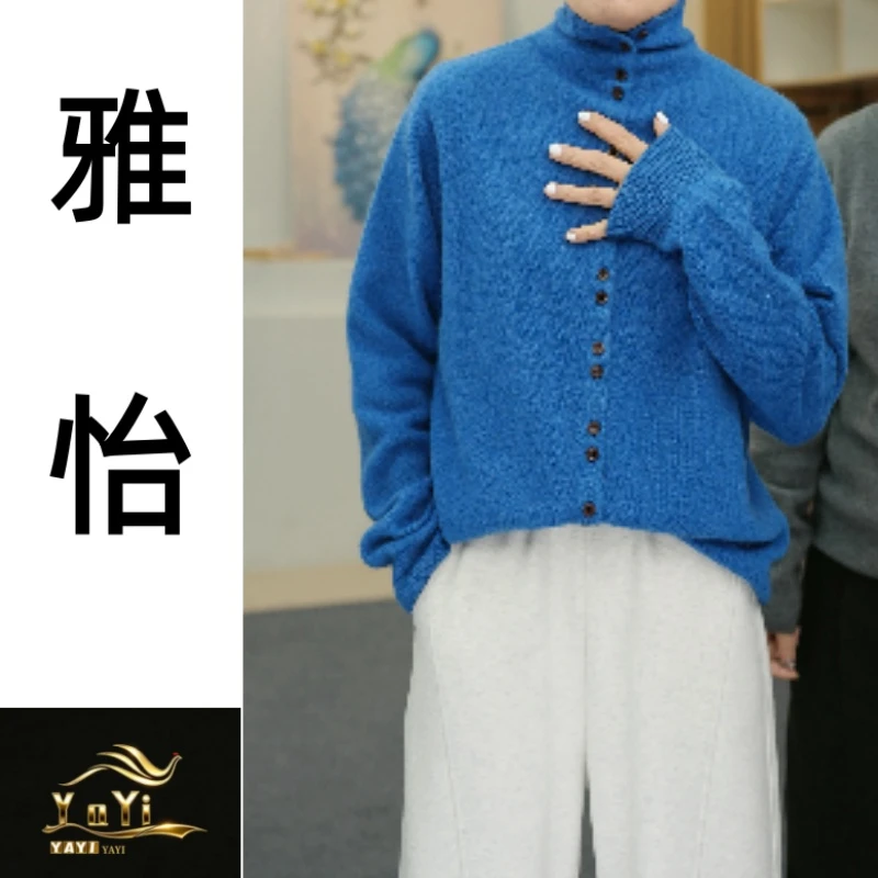 女针织纯色高领羊毛衫时尚羊毛衫长袖宽松开衫204