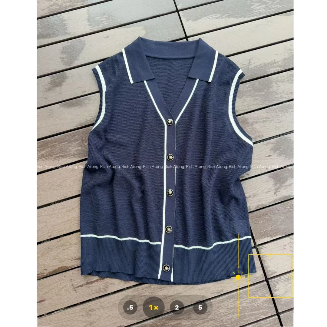 atong/阿彤-【明线针织】-2025 通勤极简明线针织短袖心0615-03