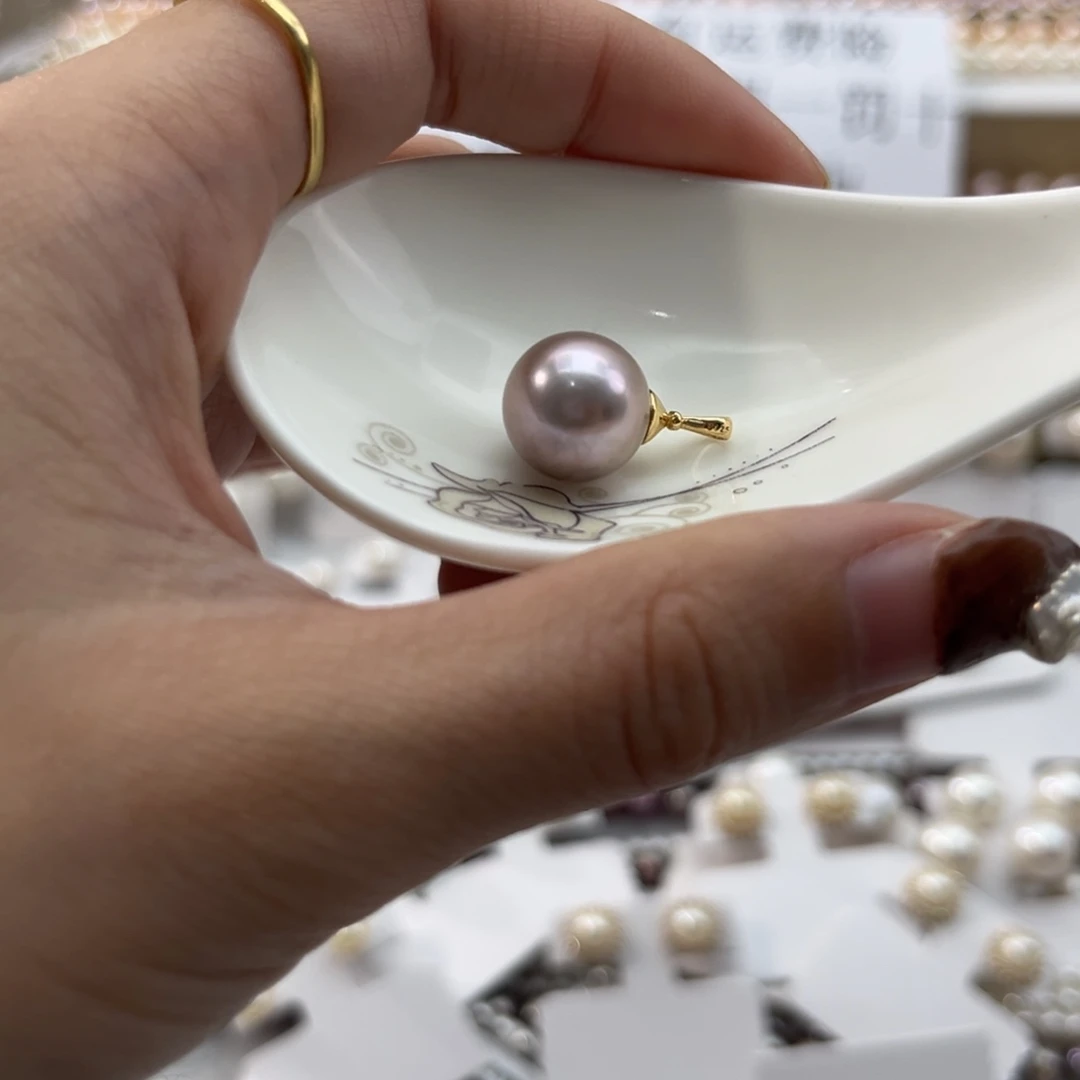 银S925镶嵌淡水珍珠吊坠(不含链)