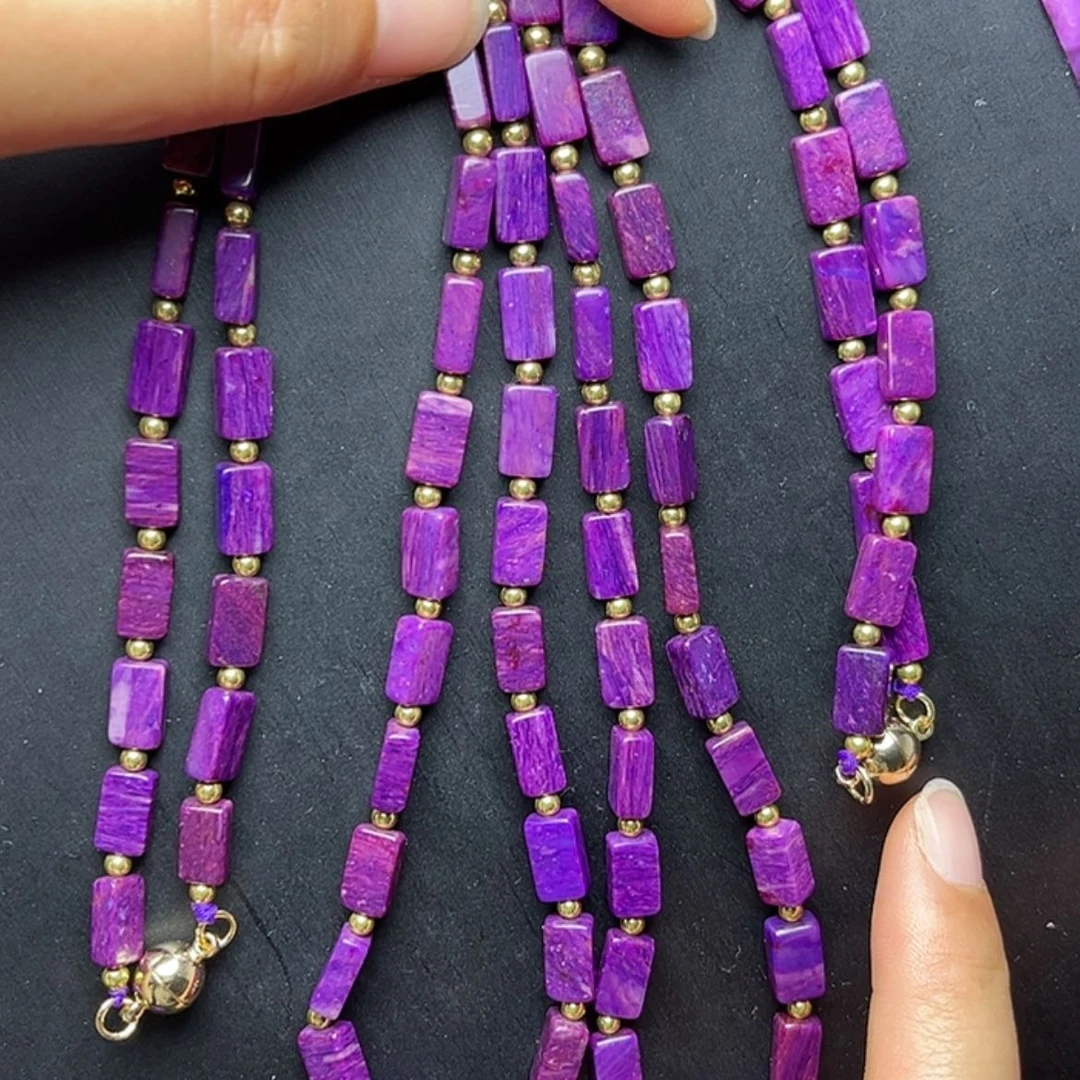 【闪购商品】羽毛非金属南非老料紫舒90项链可做三圈手串千层笔刷