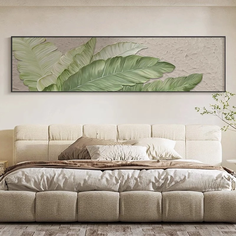 家大业大绿植客厅装饰画侘寂风绿植房间壁画卧室床头横版挂画