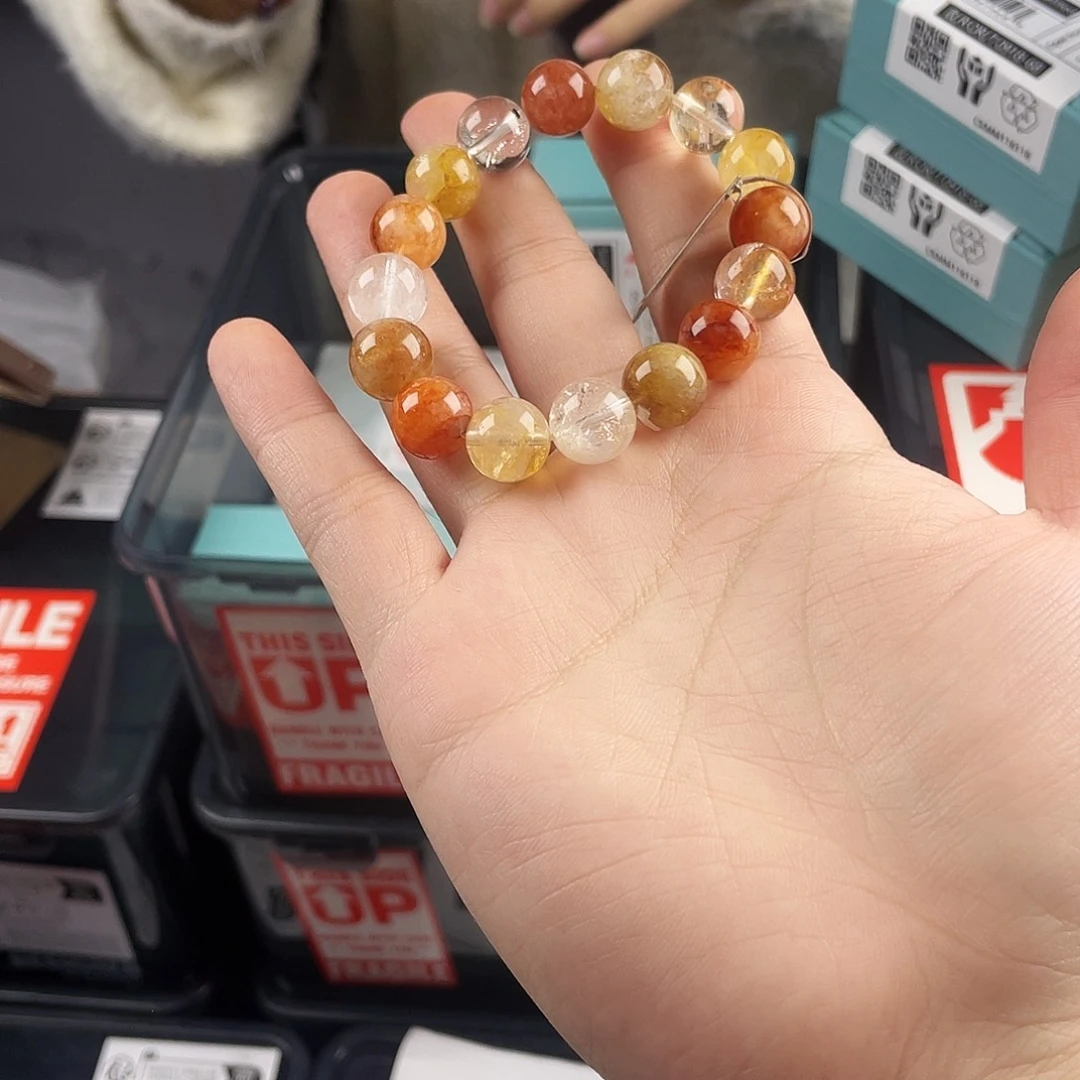 水晶银S925镀金镶嵌手串