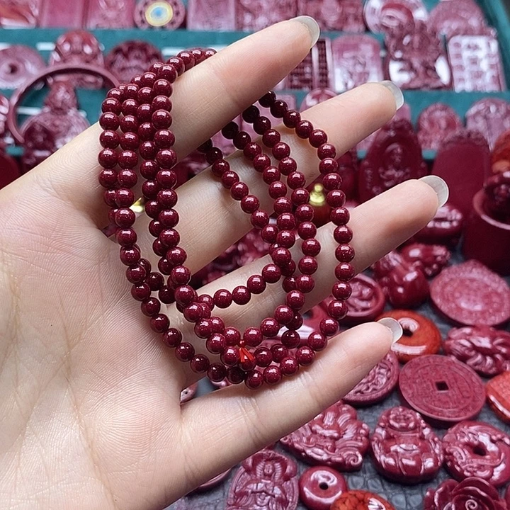 兴***儿天然辰砂朱砂手串