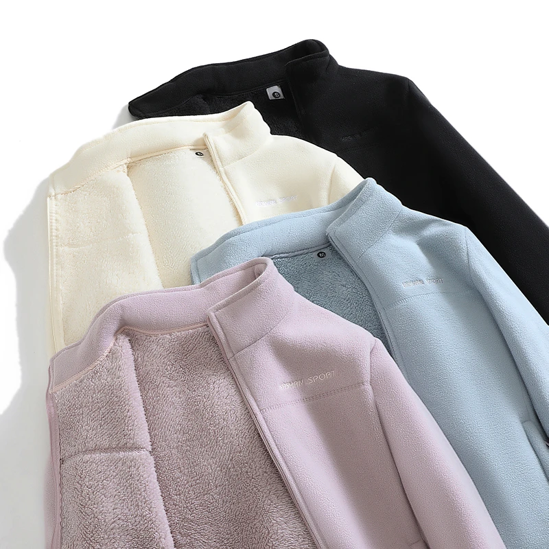 男女同款加绒加厚摇粒绒外套冬新款运动锁温保暖休闲抓绒2568