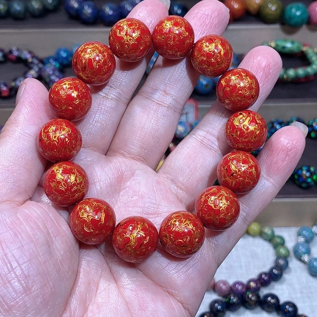 大漆珠1.5红金手串