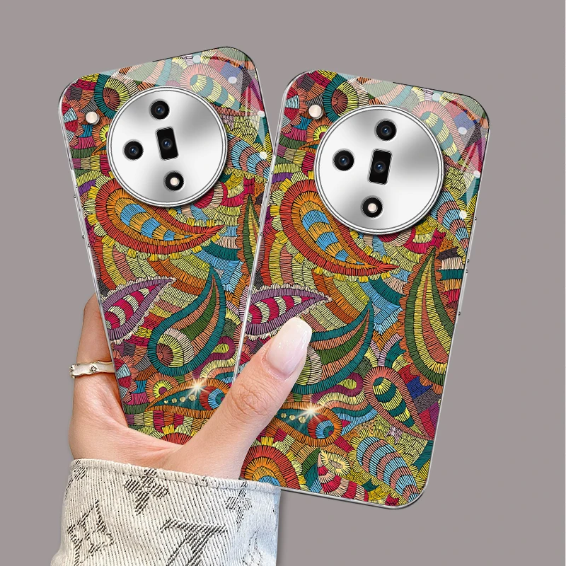 适用【oppofindx7】复古彩色图腾ins风网红创意个性时尚手机壳女款