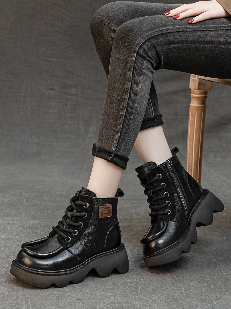 88306头层牛皮手工复古马丁靴