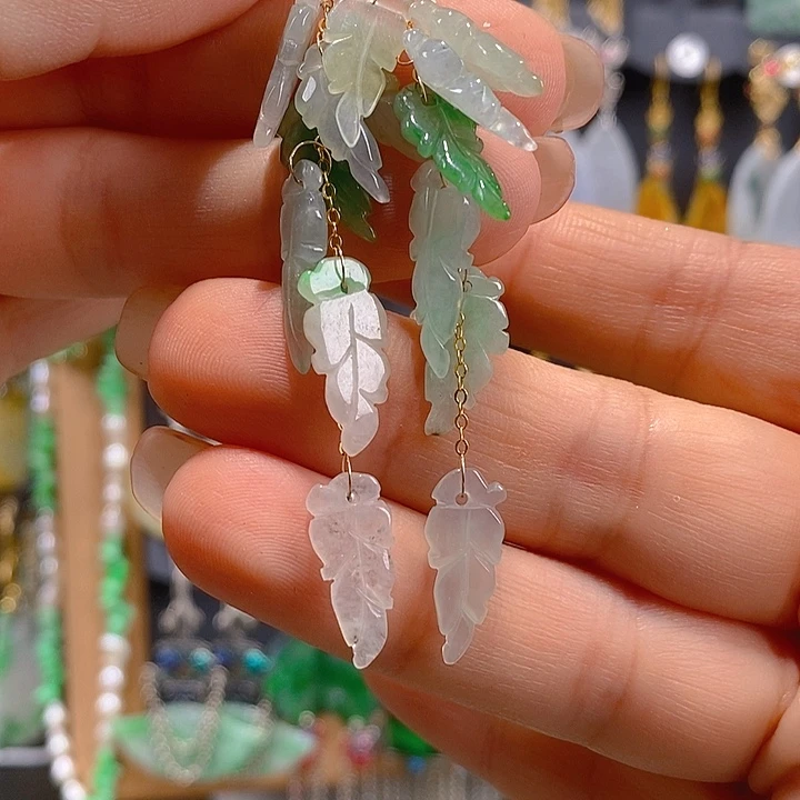翡翠未镶嵌耳饰翡翠