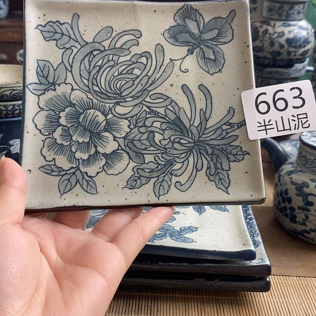 手工手绘青花高温陶瓷