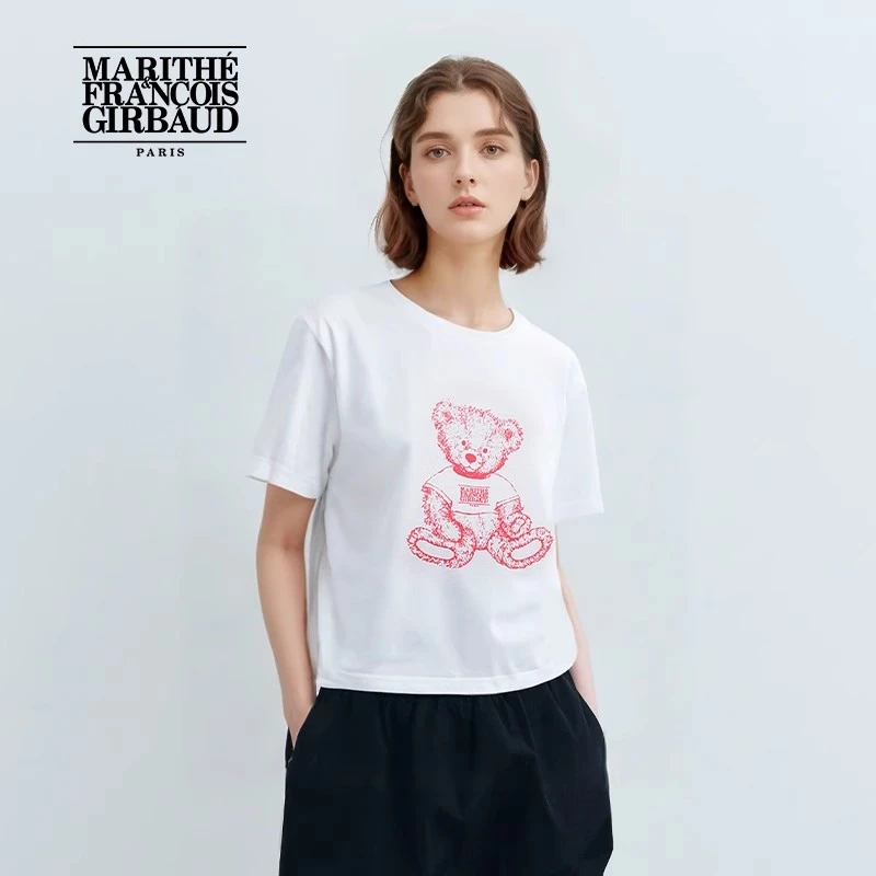 MARITHE短袖T恤 潮流休闲舒适插肩短款撞色上衣女25新MFG44UTS141