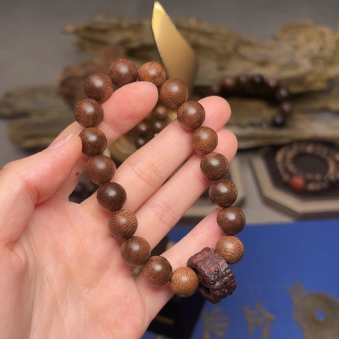 沉香手串越南富森红土帝王香1.0+降真香醒狮