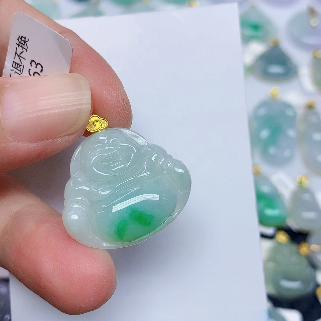 翡翠18K金镶嵌颈饰367754