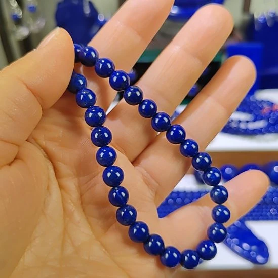 金***豆青金石未镶嵌手串单圈