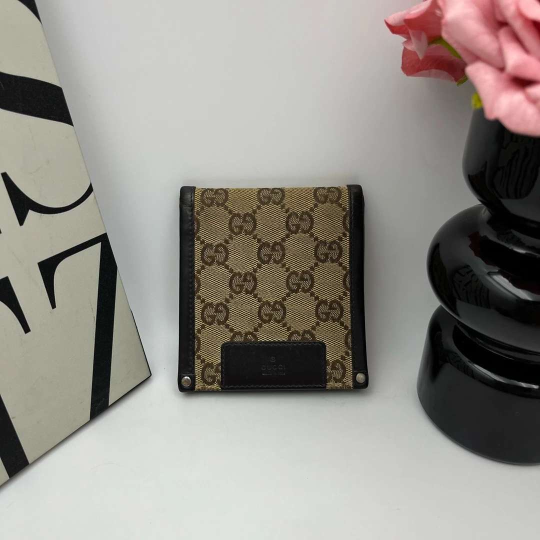 95新 GUCCI/古驰 古驰/Gucci xy 9577老花帆布短款钱包 9*11