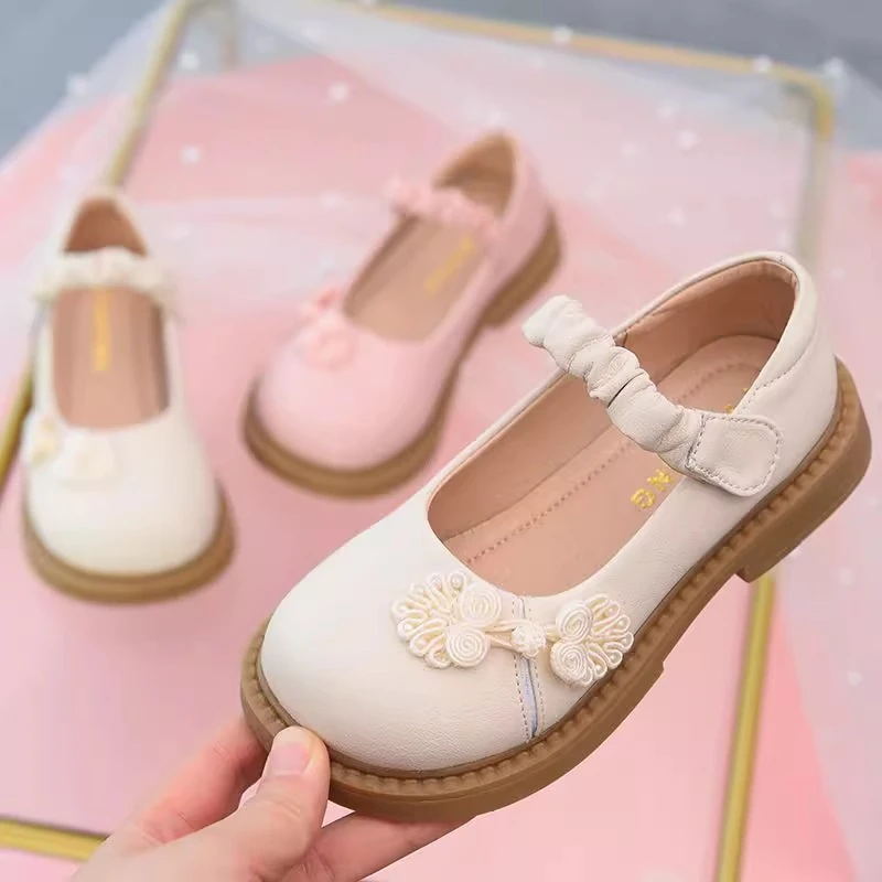 女童国风小皮鞋儿童软底公主鞋2025春秋新款童鞋女孩新中式汉服鞋