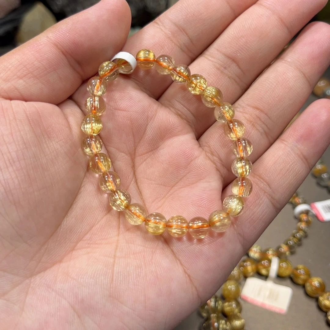 水晶手串未镶嵌金发晶