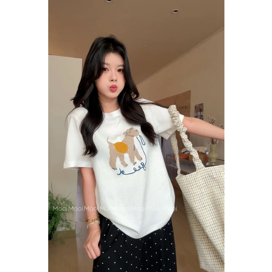 【mooi】'午休时光'春夏新款韩版ins风小众设计感T恤