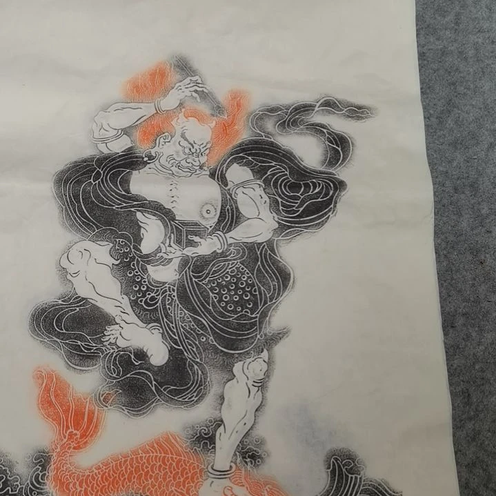 昌化石印石魁星点斗独占鳌头拓片一张三尺整纸大尺寸