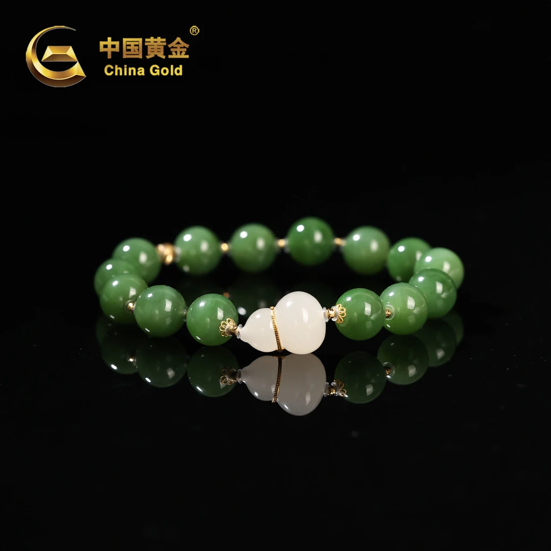 【中国黄金】亦辰 | 和田玉*手串*18K金镶嵌-S3574-Y
