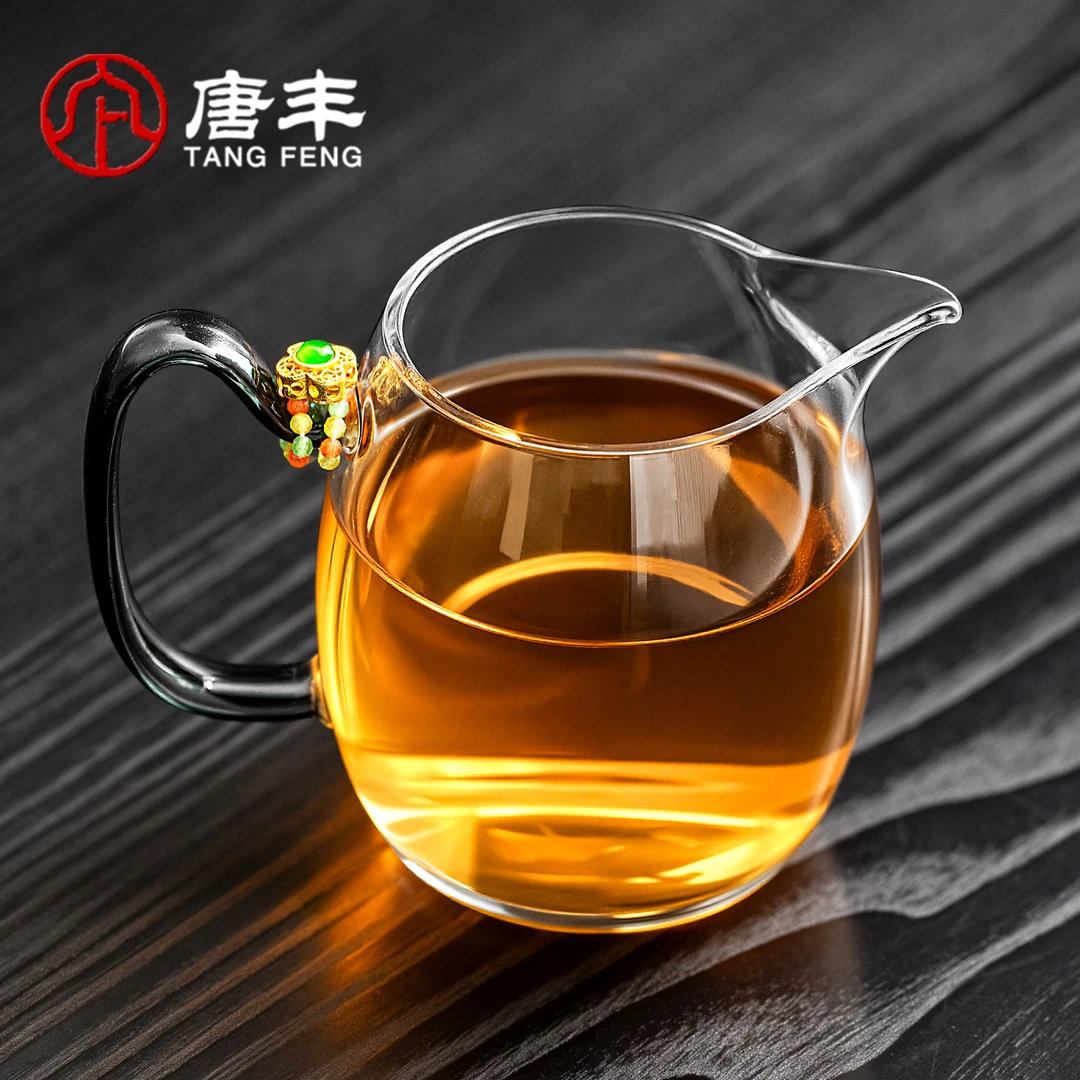 唐丰茶海创意高级感分茶器匀杯玻璃一体公道杯家用耐热大容量